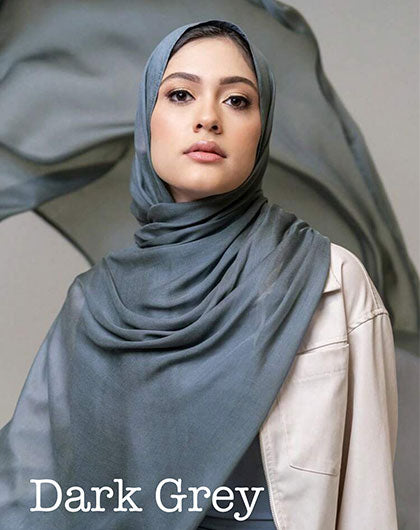 Premium Modal Hijab - Dark grey image